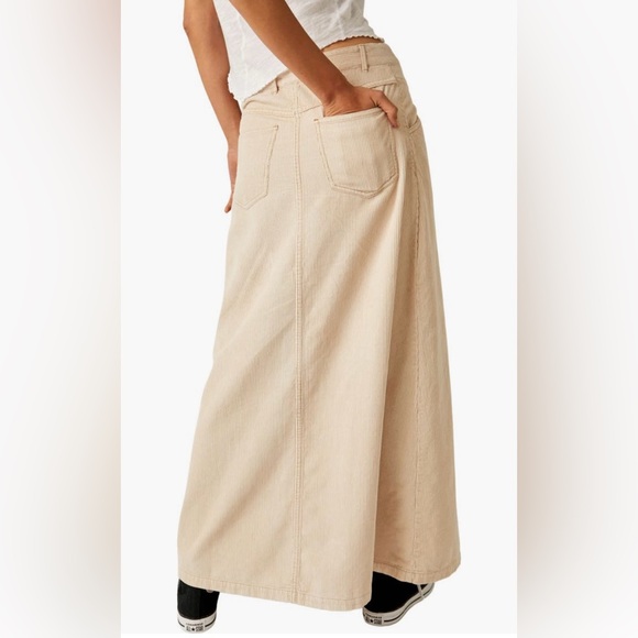 New FP WE THE FREE As You Are Corduroy Maxi Skirt In Beechwood Size 12 - Picture 5 of 11